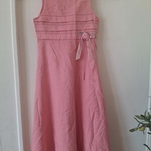 Bonnie Jean Coral Pink Party Dress with Ribbon Waist